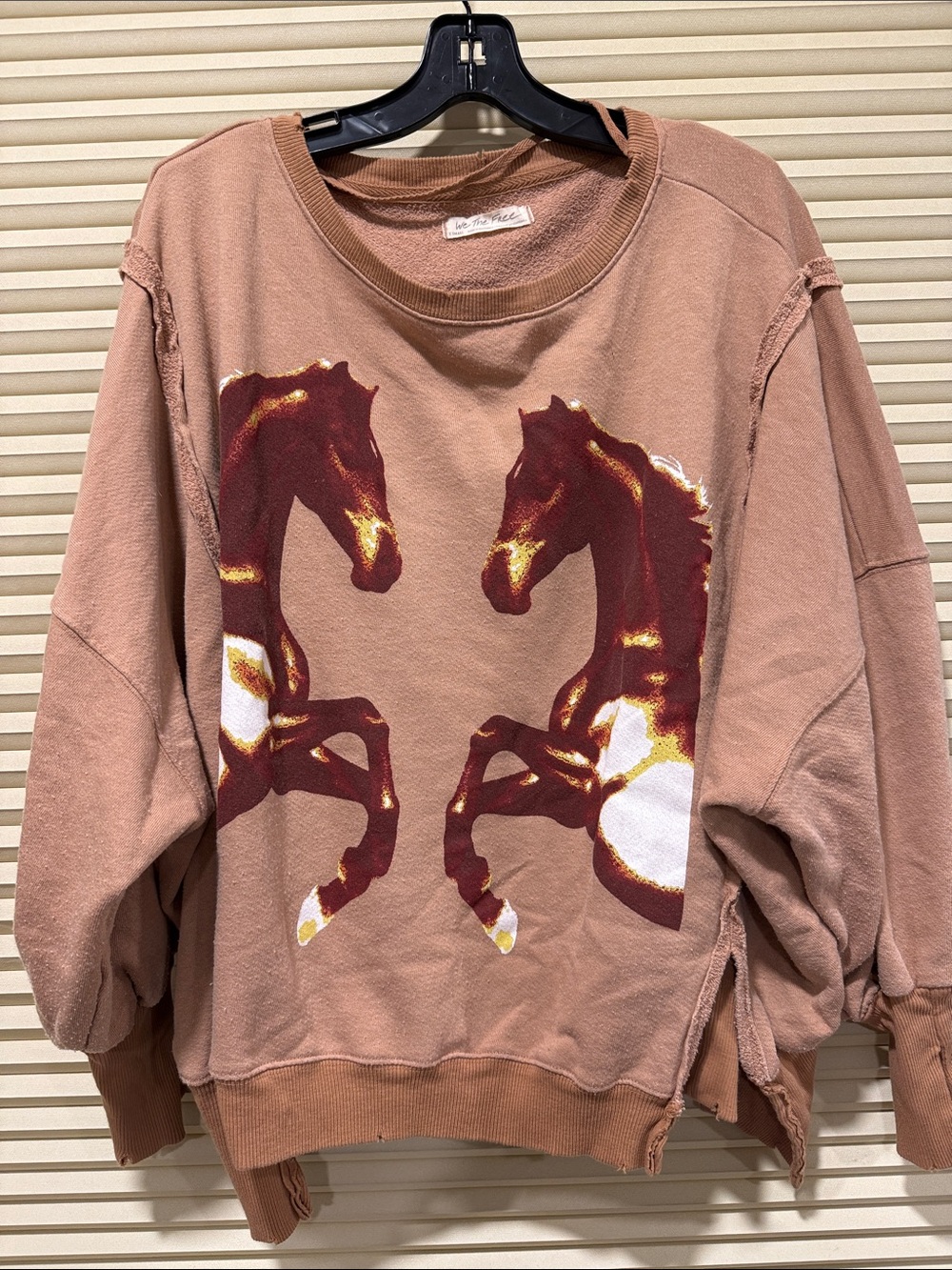 We The Free Vintage-Inspired Mauve Horse Graphic Sweatshirt